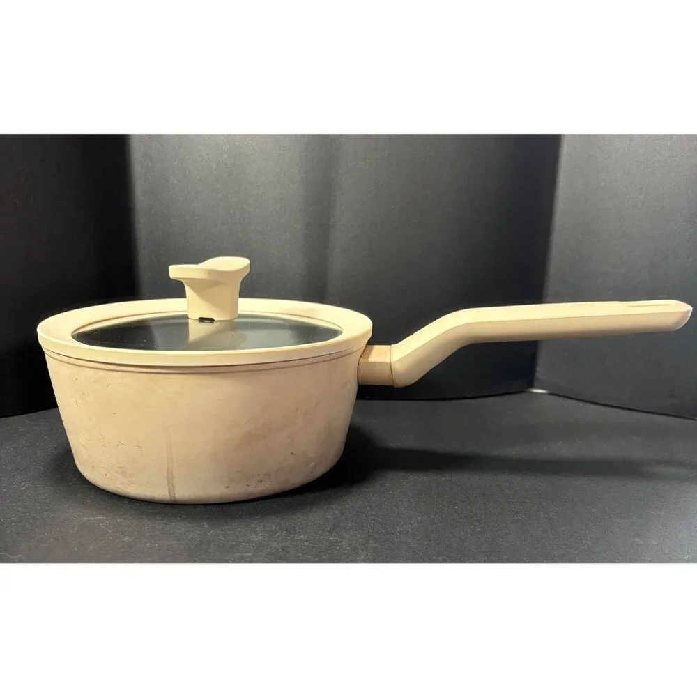BergHOFF Leo Nonstick 1 1/2 qt Saucepan With Lid Beige Aluminum Cookware